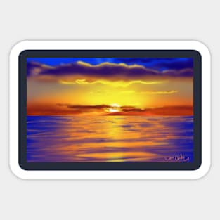 Airbrushed Ocean Sunset Sticker